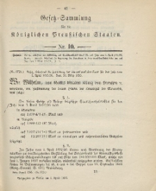 Gesetz-Sammlung für die Königlichen Preussischen Staaten, 1. April 1895, nr. 10.