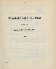 Gesetz-Sammlung für die Königlichen Preussischen Staaten, (Staatshaushalts-Etat für das Jahr von 1. April 1895/96)