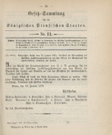 Gesetz-Sammlung für die Königlichen Preussischen Staaten, 1. April 1895, nr. 11.