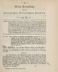 Gesetz-Sammlung für die Königlichen Preussischen Staaten, 18. April 1895, nr. 13.