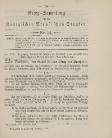 Gesetz-Sammlung für die Königlichen Preussischen Staaten, 18. April 1895, nr. 14.