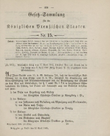 Gesetz-Sammlung für die Königlichen Preussischen Staaten, 25. April 1895, nr. 15.
