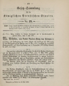 Gesetz-Sammlung für die Königlichen Preussischen Staaten, 28. Mai 1895, nr. 19.