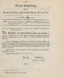 Gesetz-Sammlung für die Königlichen Preussischen Staaten, 17. Juni 1895, nr. 20.