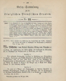Gesetz-Sammlung für die Königlichen Preussischen Staaten, 22. Juni 1895, nr. 22.