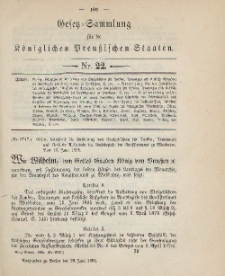 Gesetz-Sammlung für die Königlichen Preussischen Staaten, 22. Juni 1895, nr. 22.