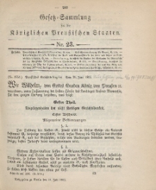 Gesetz-Sammlung für die Königlichen Preussischen Staaten, 11. Juli 1895, nr. 23.