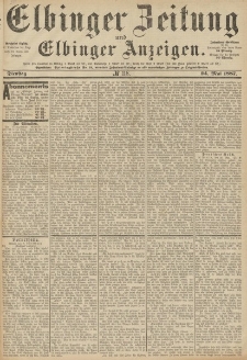 Elbinger Zeitung und Elbinger Anzeigen, Nr. 118 Dienstag 24. Mai 1887