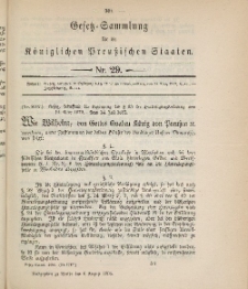 Gesetz-Sammlung für die Königlichen Preussischen Staaten, 6. August 1895, nr. 29.