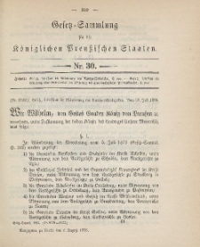 Gesetz-Sammlung für die Königlichen Preussischen Staaten, 8. August 1895, nr. 30.