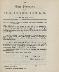 Gesetz-Sammlung für die Königlichen Preussischen Staaten, 20. August 1895, nr. 32.