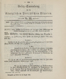 Gesetz-Sammlung für die Königlichen Preussischen Staaten, 24. August 1895, nr. 33.