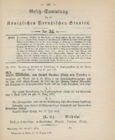 Gesetz-Sammlung für die Königlichen Preussischen Staaten, 27. August 1895, nr. 34.