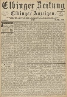 Elbinger Zeitung und Elbinger Anzeigen, Nr. 119 Mittwoch 25. Mai 1887