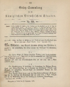 Gesetz-Sammlung für die Königlichen Preussischen Staaten, 23. September 1895, nr. 39.