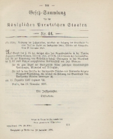 Gesetz-Sammlung für die Königlichen Preussischen Staaten, 29. November 1895, nr. 44.