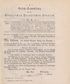 Gesetz-Sammlung für die Königlichen Preussischen Staaten, 13. Januar 1888, nr. 2.