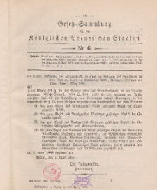 Gesetz-Sammlung für die Königlichen Preussischen Staaten, 10. März 1888, nr. 6.