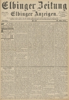 Elbinger Zeitung und Elbinger Anzeigen, Nr. 123 Sonntag 29. Mai 1887