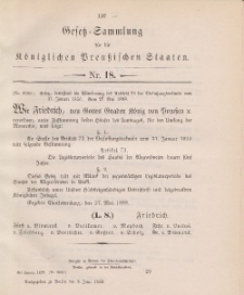 Gesetz-Sammlung für die Königlichen Preussischen Staaten, 8. Juni 1888, nr. 18.