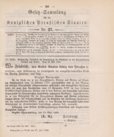 Gesetz-Sammlung für die Königlichen Preussischen Staaten, 22. Juni 1888, nr. 21.