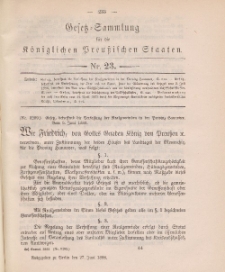 Gesetz-Sammlung für die Königlichen Preussischen Staaten, 27. Juni 1888, nr. 23.