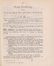 Gesetz-Sammlung für die Königlichen Preussischen Staaten, 4. Juli 1888, nr. 25.