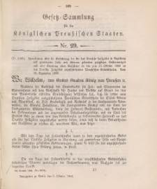 Gesetz-Sammlung für die Königlichen Preussischen Staaten, 5. Oktober 1888, nr. 29.
