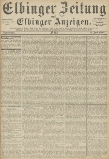 Elbinger Zeitung und Elbinger Anzeigen, Nr. 125 Donnerstag 2. Juni 1887