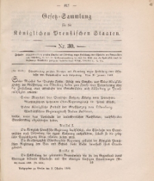 Gesetz-Sammlung für die Königlichen Preussischen Staaten, 9. Oktober 1888, nr. 30.