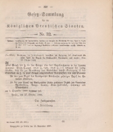 Gesetz-Sammlung für die Königlichen Preussischen Staaten, 15. November 1888, nr. 32.