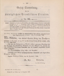 Gesetz-Sammlung für die Königlichen Preussischen Staaten, 14. Dezember 1888, nr. 33.