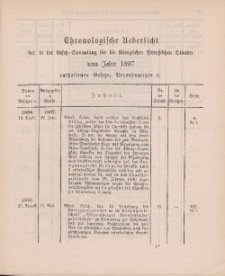 Gesetz-Sammlung für die Königlichen Preussischen Staaten (Chronologische Uebersicht), 1897