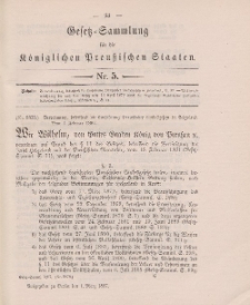 Gesetz-Sammlung für die Königlichen Preussischen Staaten, 1. März 1897, nr. 5.