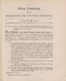 Gesetz-Sammlung für die Königlichen Preussischen Staaten, 22. März 1897, nr. 9.