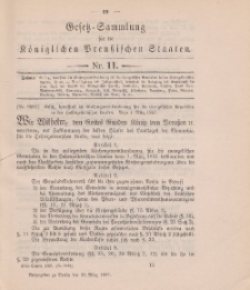 Gesetz-Sammlung für die Königlichen Preussischen Staaten, 30. März 1897, nr. 11.