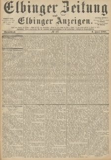 Elbinger Zeitung und Elbinger Anzeigen, Nr. 127 Sonnabend 4. Juni 1887