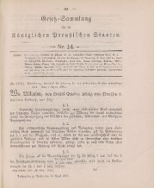 Gesetz-Sammlung für die Königlichen Preussischen Staaten, 22. April 1897, nr. 14.