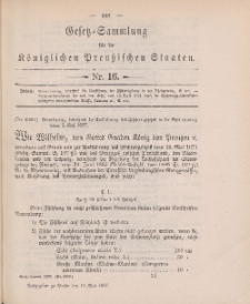 Gesetz-Sammlung für die Königlichen Preussischen Staaten, 10. Mai 1897, nr. 16.