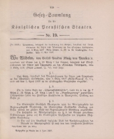 Gesetz-Sammlung für die Königlichen Preussischen Staaten, 1. Juni 1897, nr. 19.