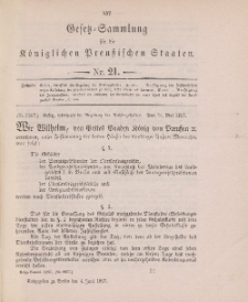 Gesetz-Sammlung für die Königlichen Preussischen Staaten, 4. Juni 1897, nr. 21.