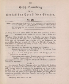 Gesetz-Sammlung für die Königlichen Preussischen Staaten, 10. Juni 1897, nr. 22.