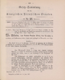 Gesetz-Sammlung für die Königlichen Preussischen Staaten, 12. Juni 1897, nr. 23.