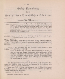 Gesetz-Sammlung für die Königlichen Preussischen Staaten, 26. Juni 1897, nr. 26.