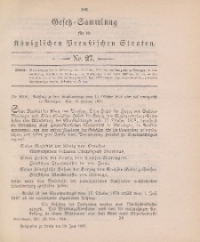 Gesetz-Sammlung für die Königlichen Preussischen Staaten, 30. Juni 1897, nr. 27.