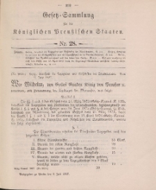 Gesetz-Sammlung für die Königlichen Preussischen Staaten, 9. Juli 1897, nr. 28.