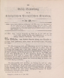 Gesetz-Sammlung für die Königlichen Preussischen Staaten, 17. Juli 1897, nr. 29.
