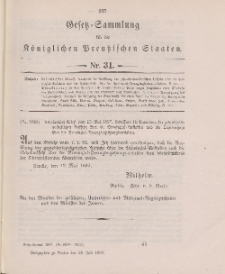 Gesetz-Sammlung für die Königlichen Preussischen Staaten, 29. Juli 1897, nr. 31.