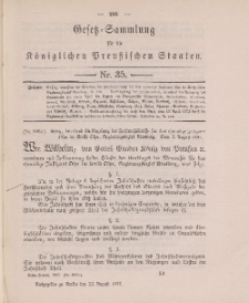 Gesetz-Sammlung für die Königlichen Preussischen Staaten, 23. August 1897, nr. 35.