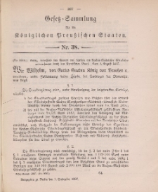 Gesetz-Sammlung für die Königlichen Preussischen Staaten, 1. September 1897, nr. 38.